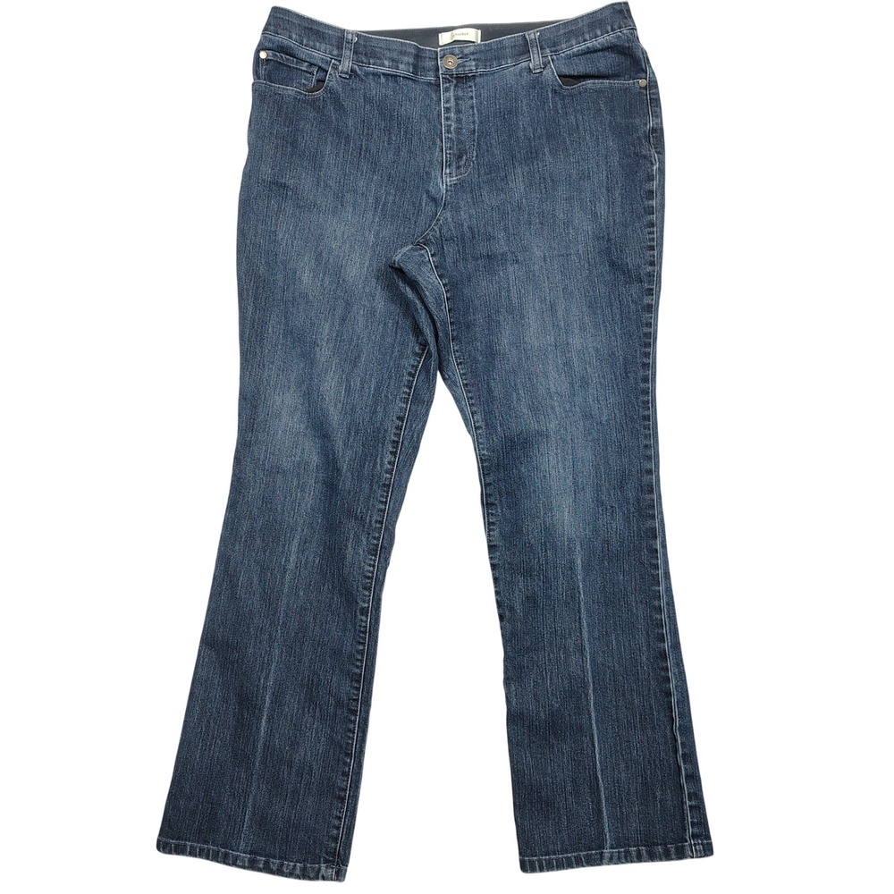 CJ Banks Jeans Women 18W Straight Leg Stretch Blue Solid